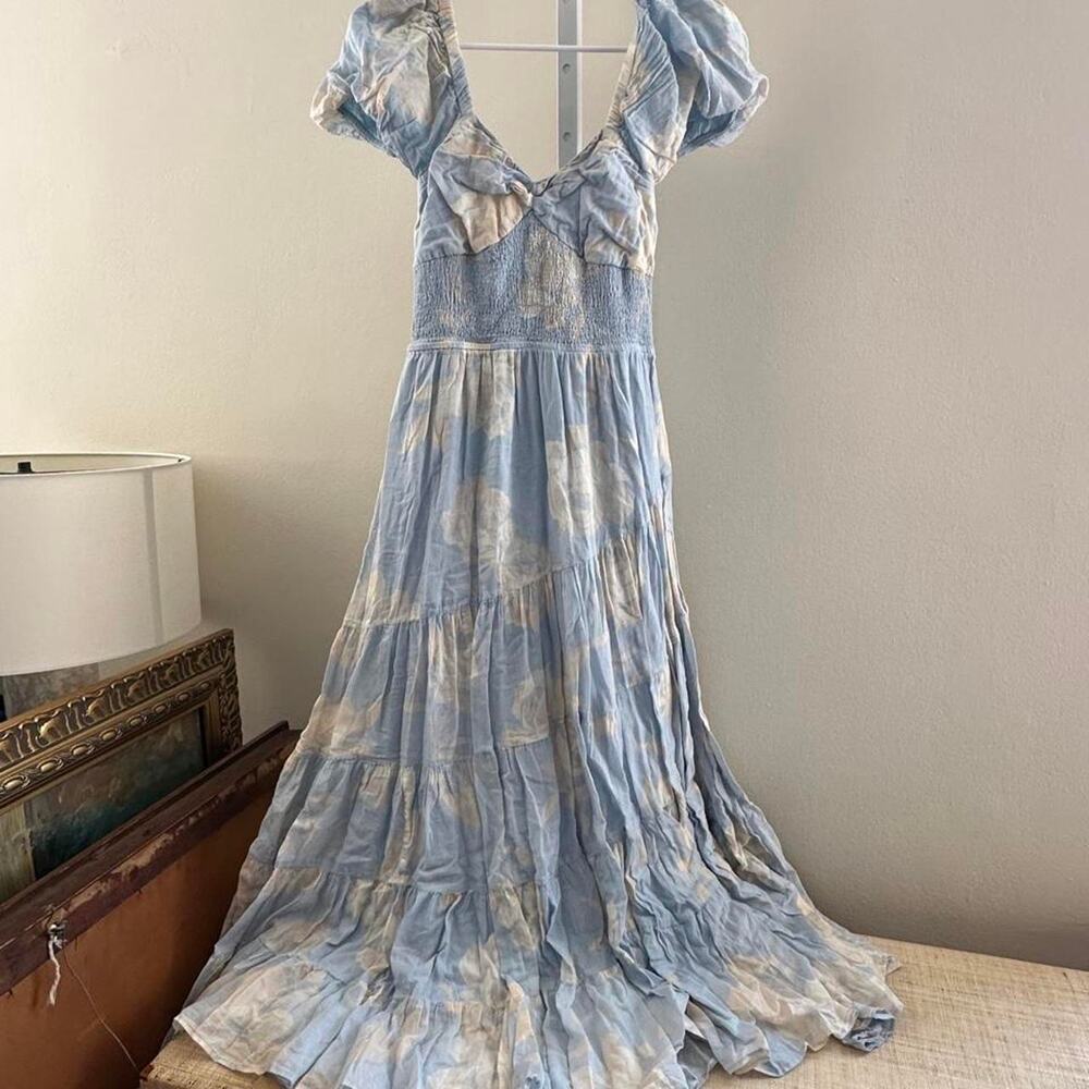 Blue and beige floral maxi - Picture 3 of 7